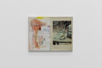 Sofia Defino Leiby, Morning Routine, 2021, 30 x 39 cm, Collage, pencil, gouache, and acrylic on canvas
