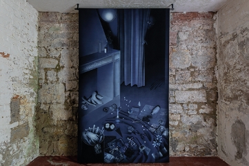 Viola Leddi, Pigiama Party, 2021, 140 x 270 cm, Acrylic on canvas