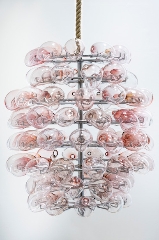 Gabriele Beveridge, Fountain, 2021, 90 x 80 x 80 cm, Hand-blown glass, shop tie tiers, rope